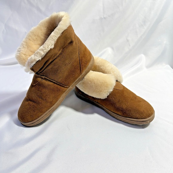 LAMO Women's Chestnut Suede Booties w/Faux Fur Lining 🌺 Size 9 - Picture 1 of 7